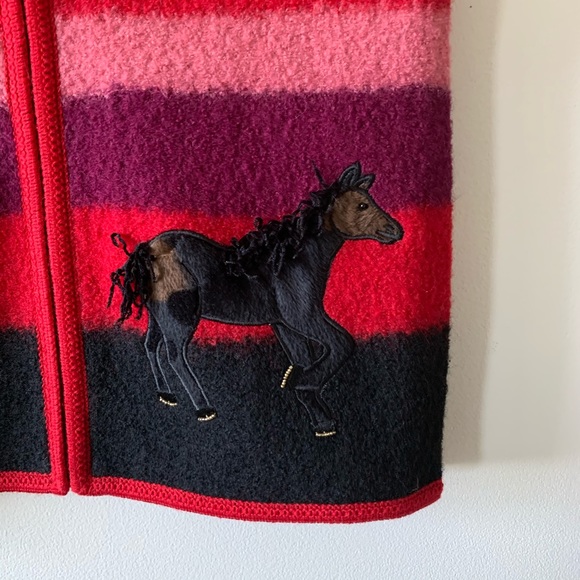 Vintage wool southwest horse equestrian vest (bag8) - Picture 3 of 5